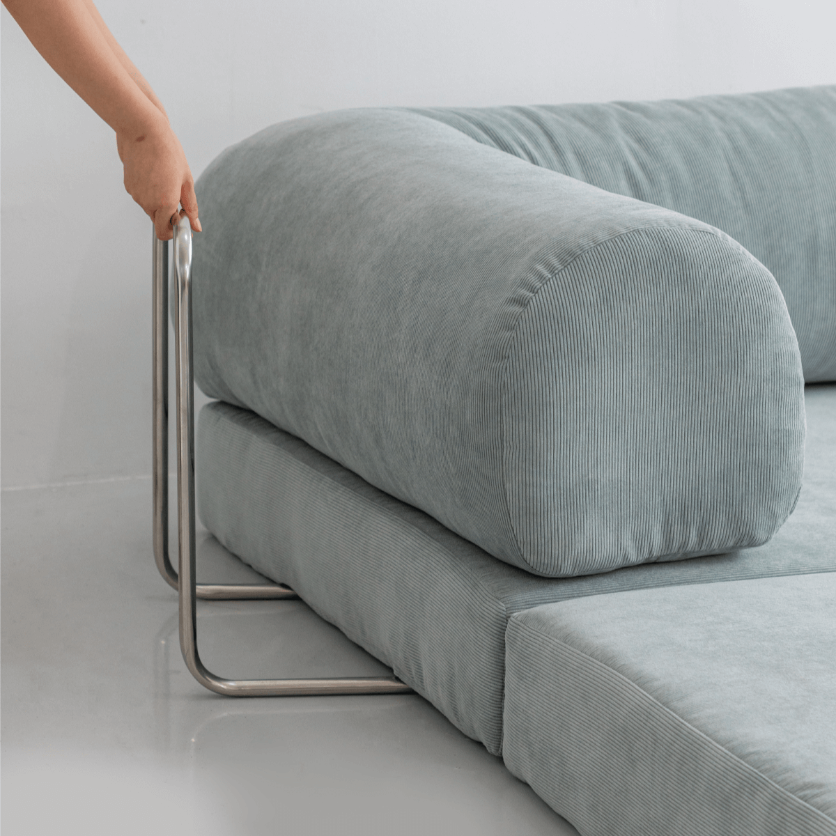 Convertible Sofa Bed With Corduroy Upholstery