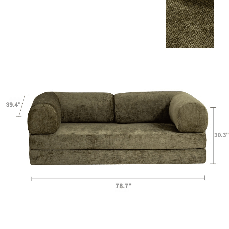 Convertible Sofa Bed With Corduroy Upholstery