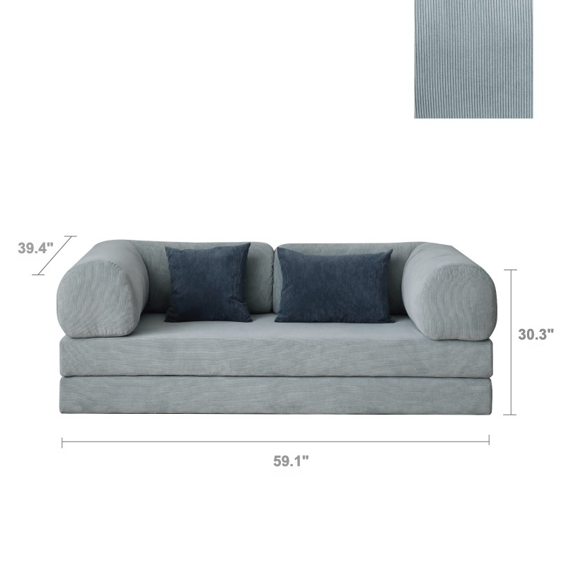 Convertible Sofa Bed With Corduroy Upholstery