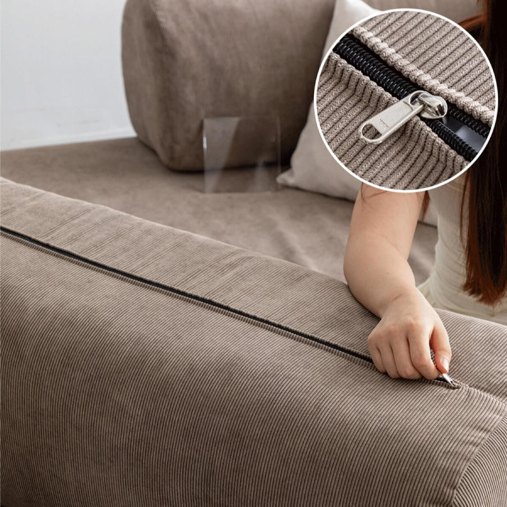 Convertible Sofa Bed With Corduroy Upholstery