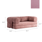 Convertible Sofa Bed With Corduroy Upholstery