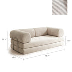 Convertible Sofa Bed With Corduroy Upholstery