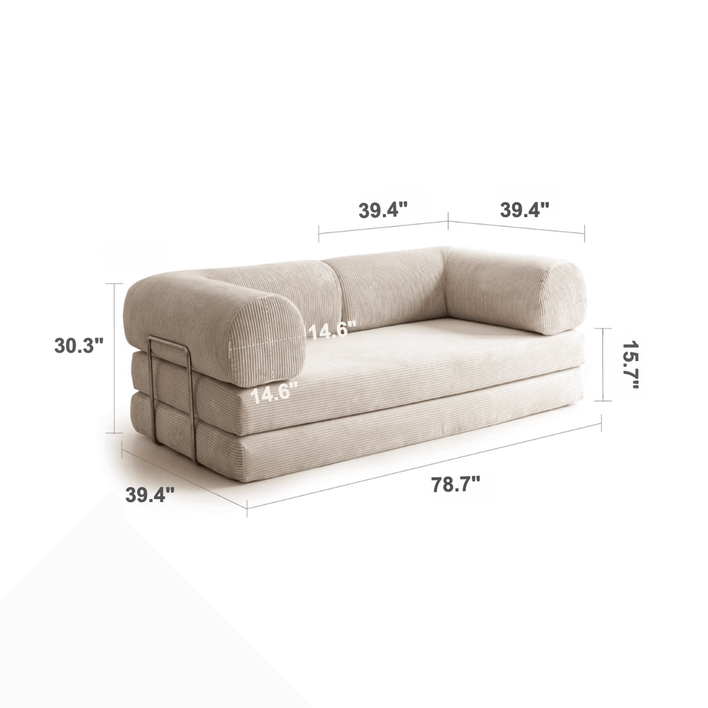 Convertible Sofa Bed With Corduroy Upholstery Dimensions