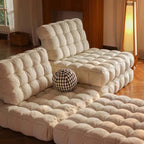 Convertible White Floor Sofa Bed Chair With Foam Fill
