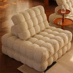 Convertible White Floor Sofa Bed Chair With Foam Fill
