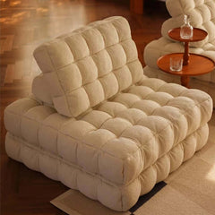 Convertible White Floor Sofa Bed Chair With Foam Fill