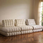 Convertible White Floor Sofa Bed Chair With Foam Fill