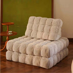 Convertible White Floor Sofa Bed Chair With Foam Fill Main Product Image