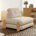 Convertible Wood Frame Floor Sofa Bed With Corduroy
