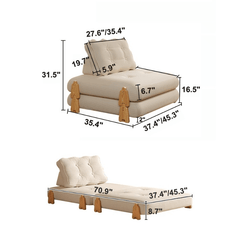 Convertible Wood Frame Floor Sofa Bed With Corduroy Dimensions