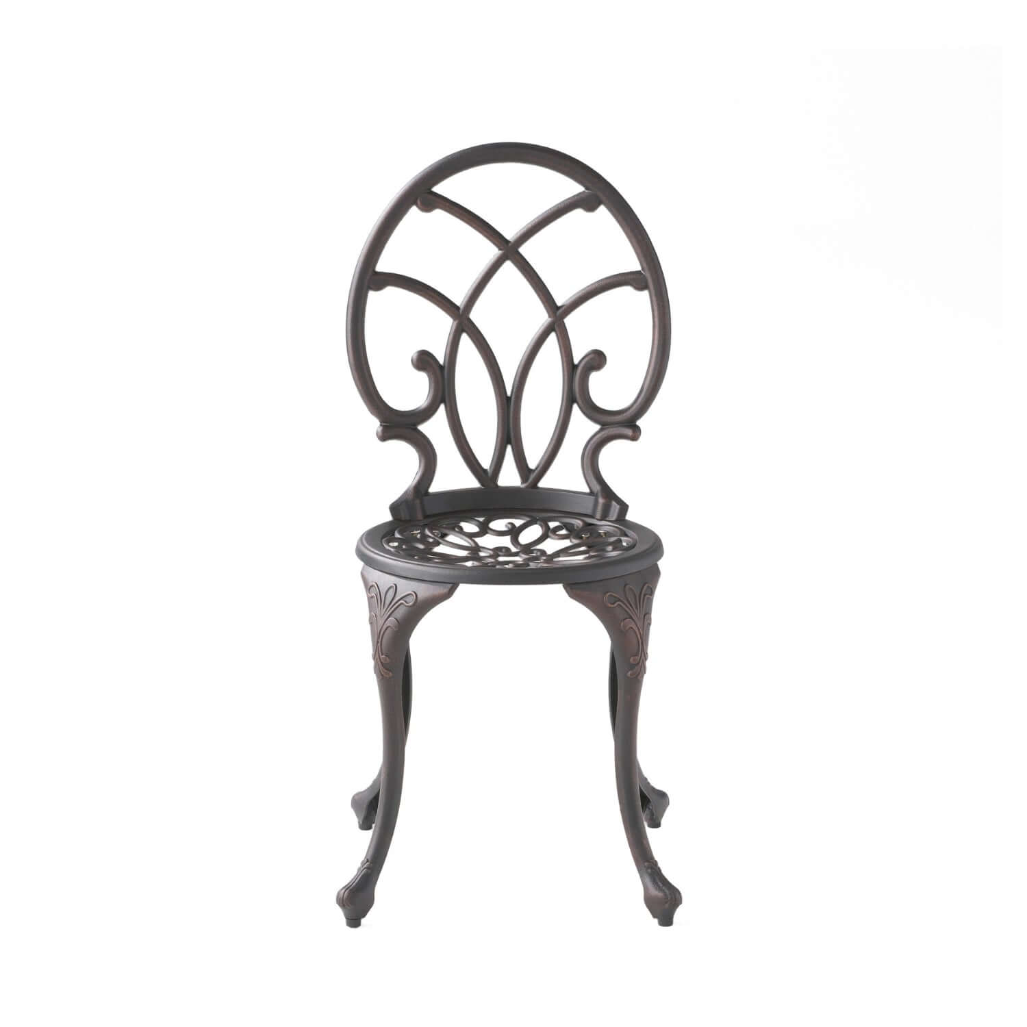 Copper Finish Metal 3-Piece Bistro Set with Floral Design
