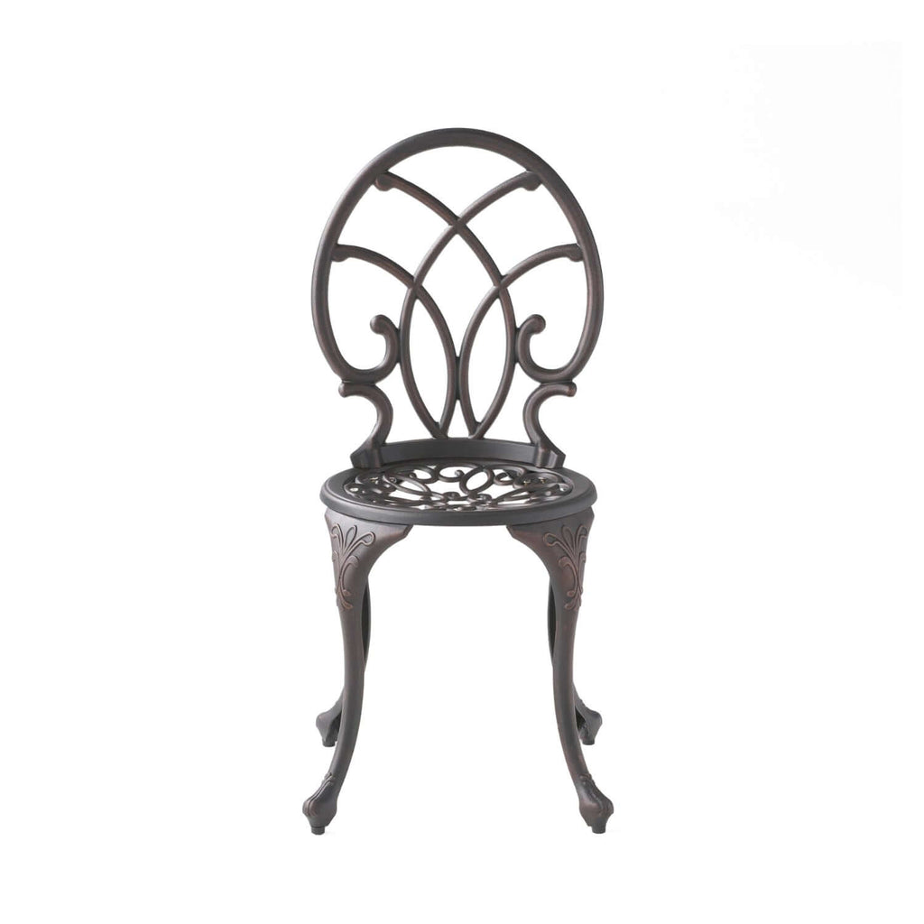 Copper Finish Metal 3-Piece Bistro Set with Floral Design