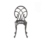 Copper Finish Metal 3-Piece Bistro Set with Floral Design