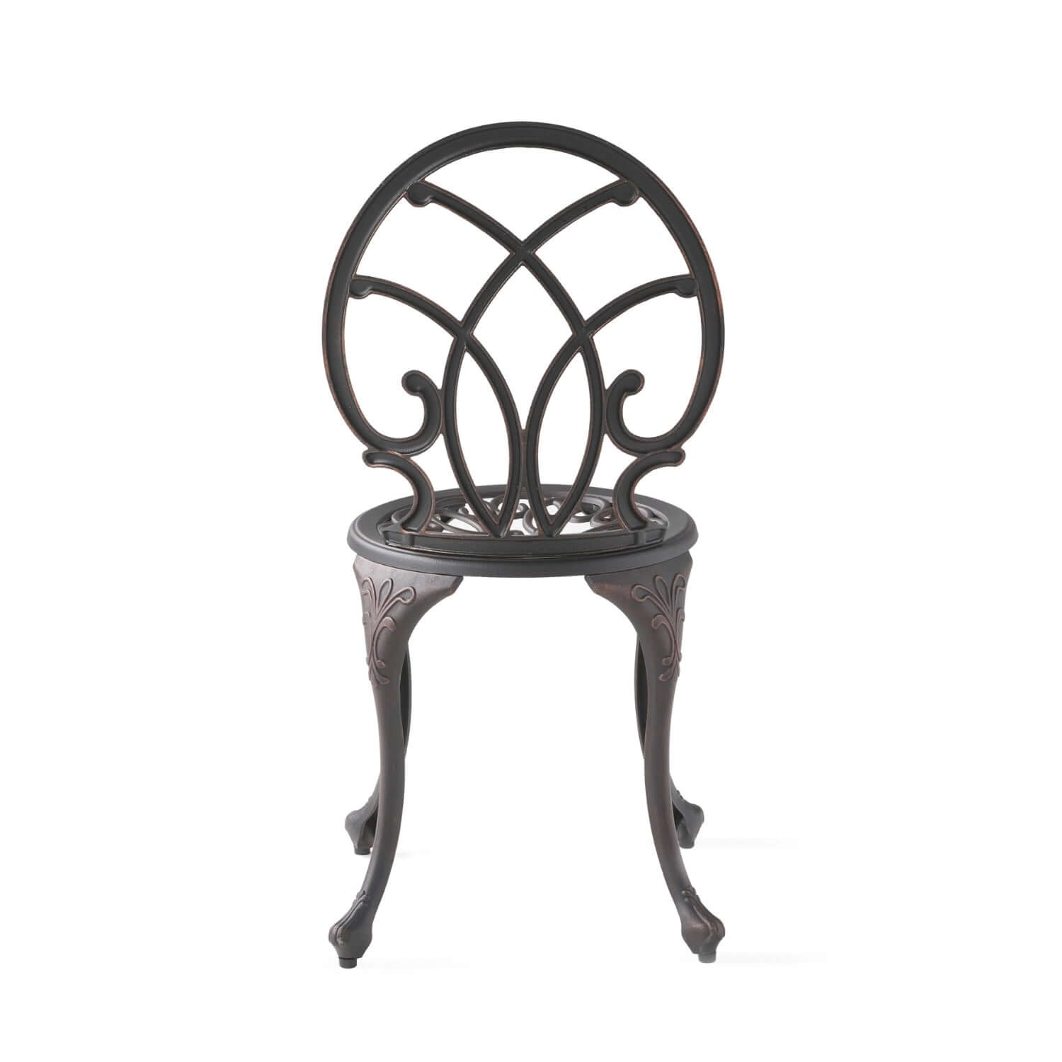Copper Finish Metal 3-Piece Bistro Set with Floral Design