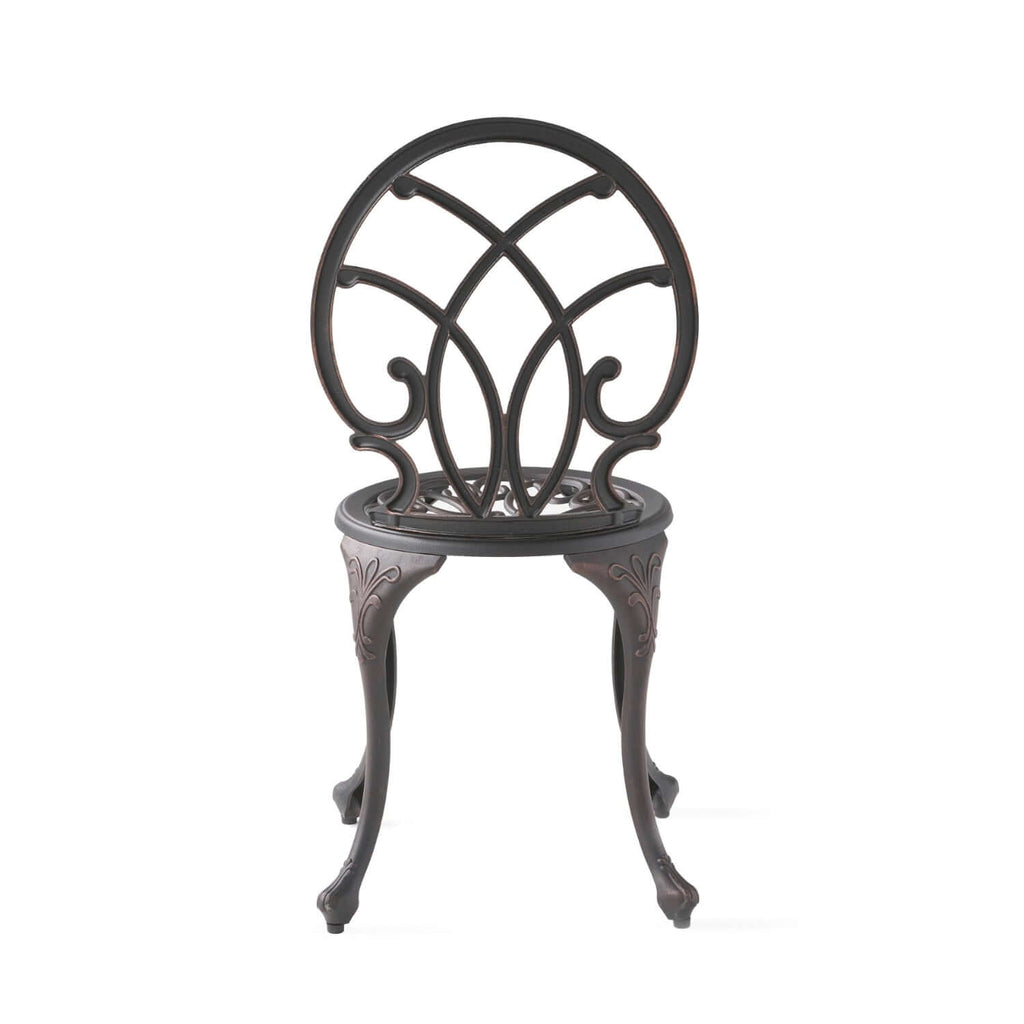 Copper Finish Metal 3-Piece Bistro Set with Floral Design
