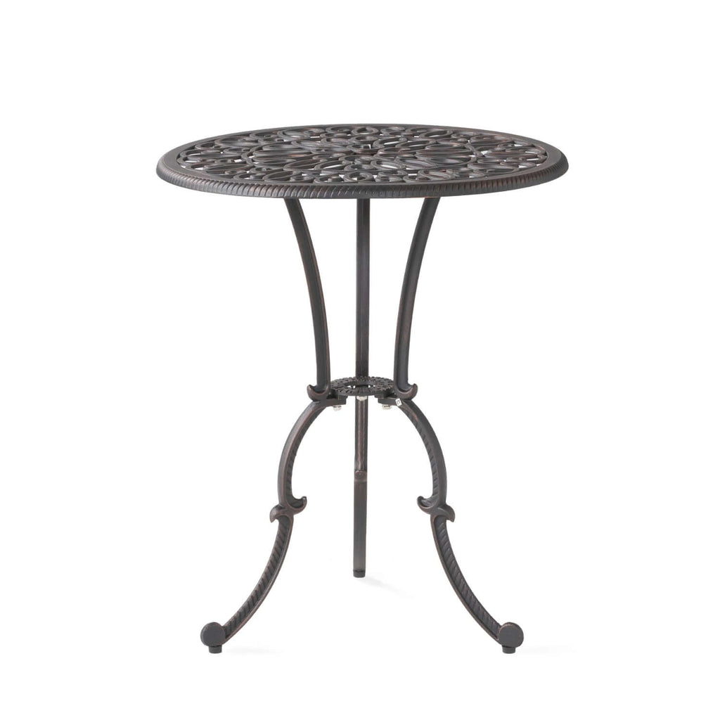 Copper Finish Metal 3-Piece Bistro Set with Floral Design