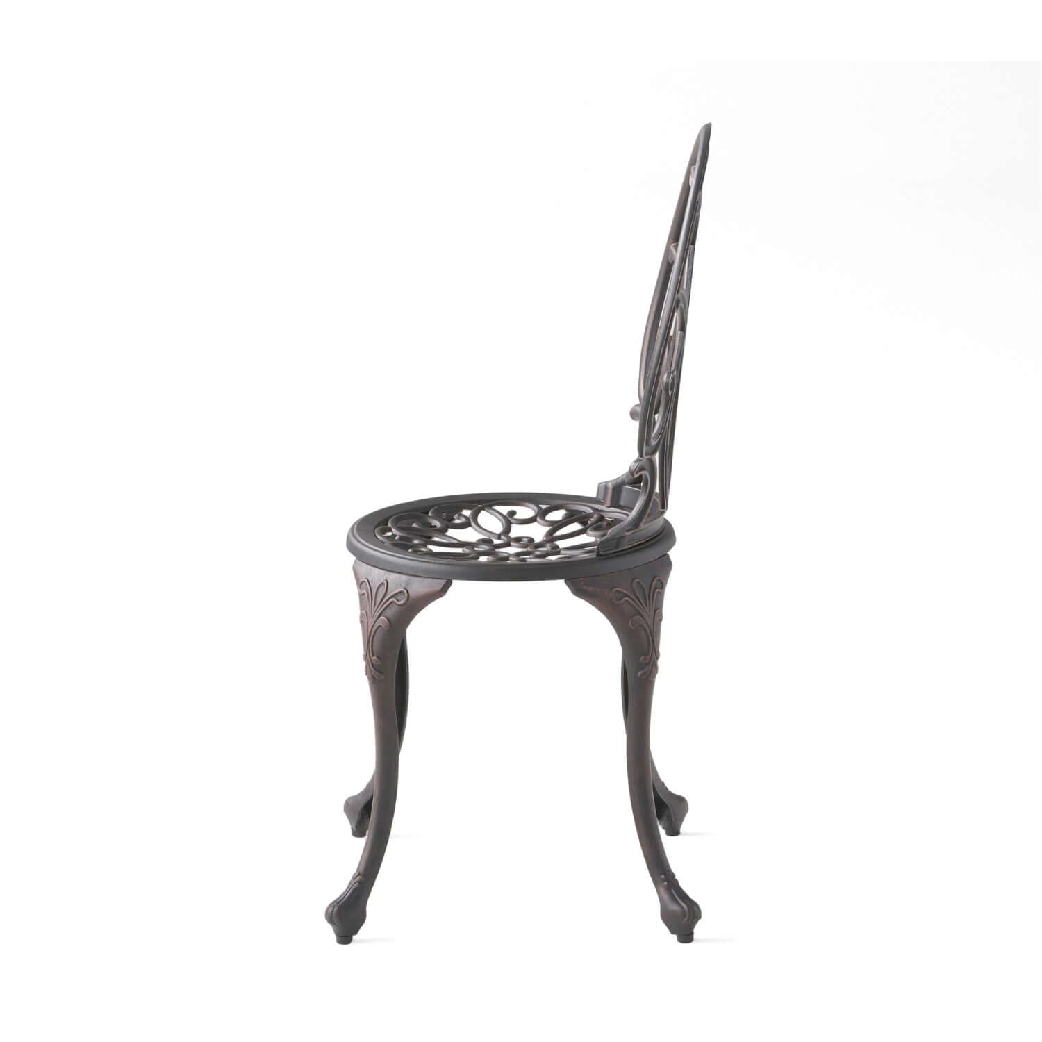 Copper Finish Metal 3-Piece Bistro Set with Floral Design