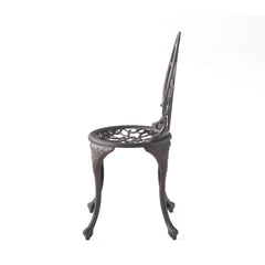 Copper Finish Metal 3-Piece Bistro Set with Floral Design