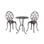 Copper Finish Metal 3-Piece Bistro Set with Floral Design Main Product Image