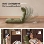 Corduroy Floor Meditation Chair, Foldable Adjustable Lounge Seat
