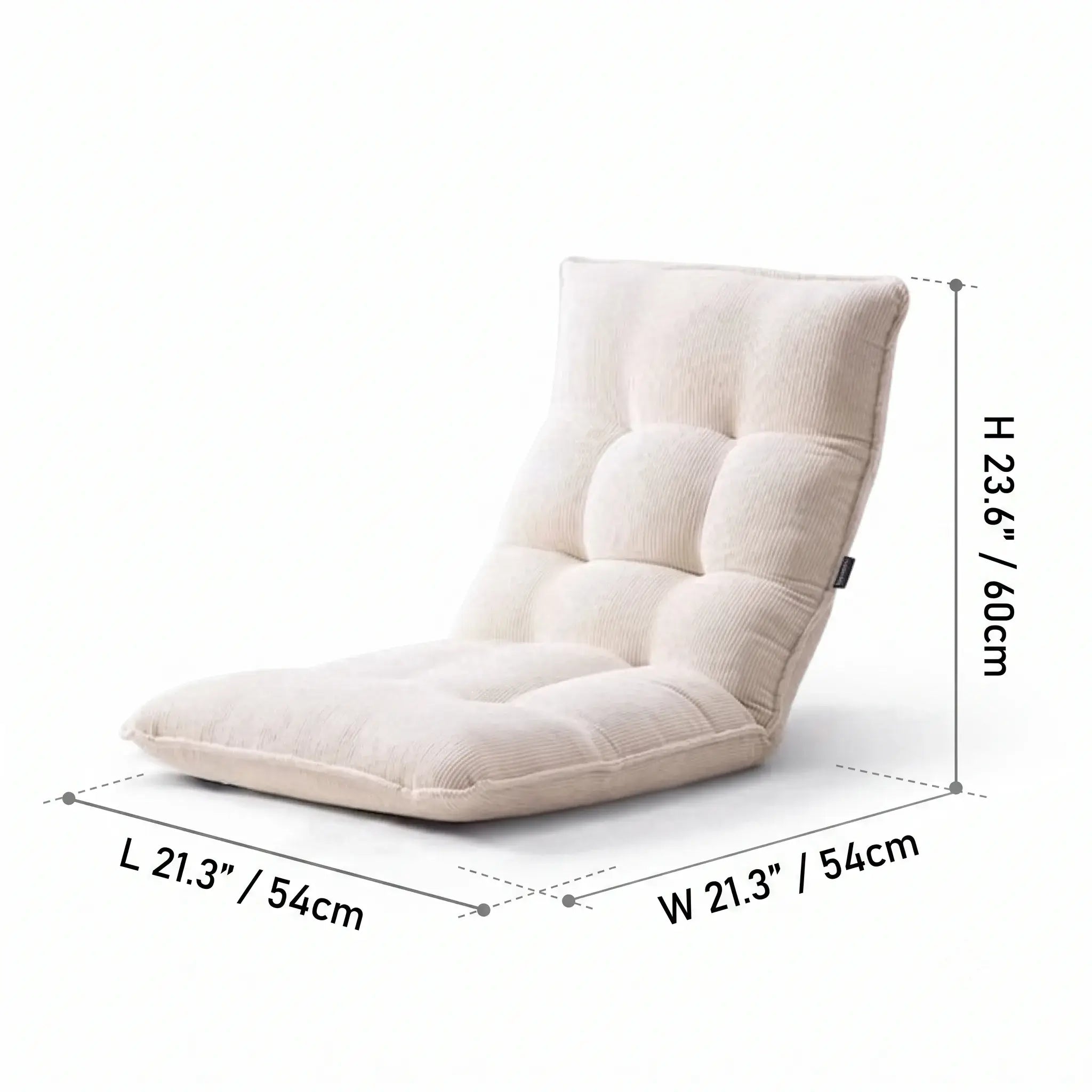 Corduroy Floor Meditation Chair, Foldable Adjustable Lounge Seat Dimensions