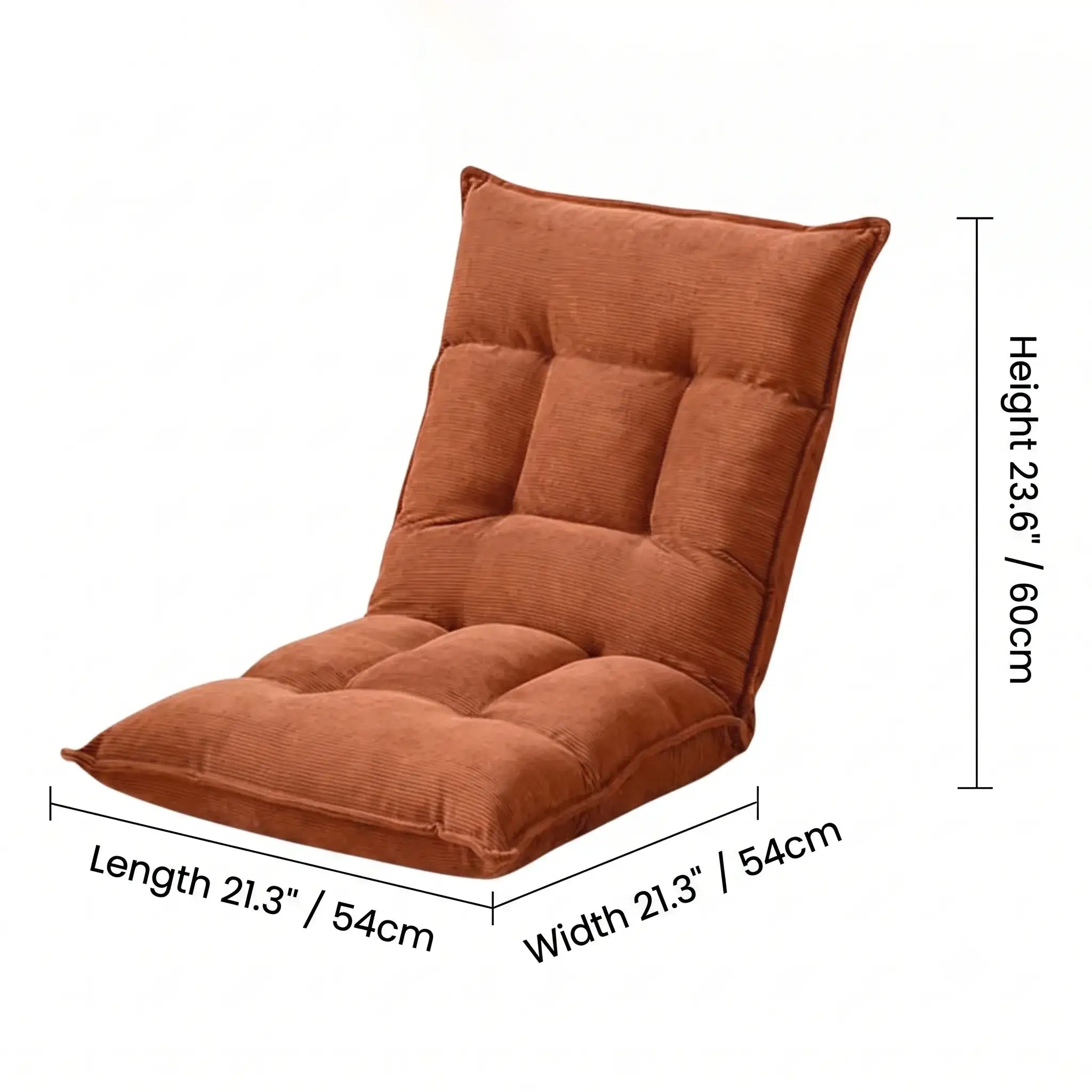 Corduroy Floor Meditation Chair, Foldable Adjustable Lounge Seat Dimensions