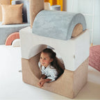 Corduroy Modular Play Sofa with Arch Blocks for Reading and Creative Play