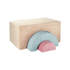 Corduroy Modular Play Sofa with Arch Blocks for Reading and Creative Play
