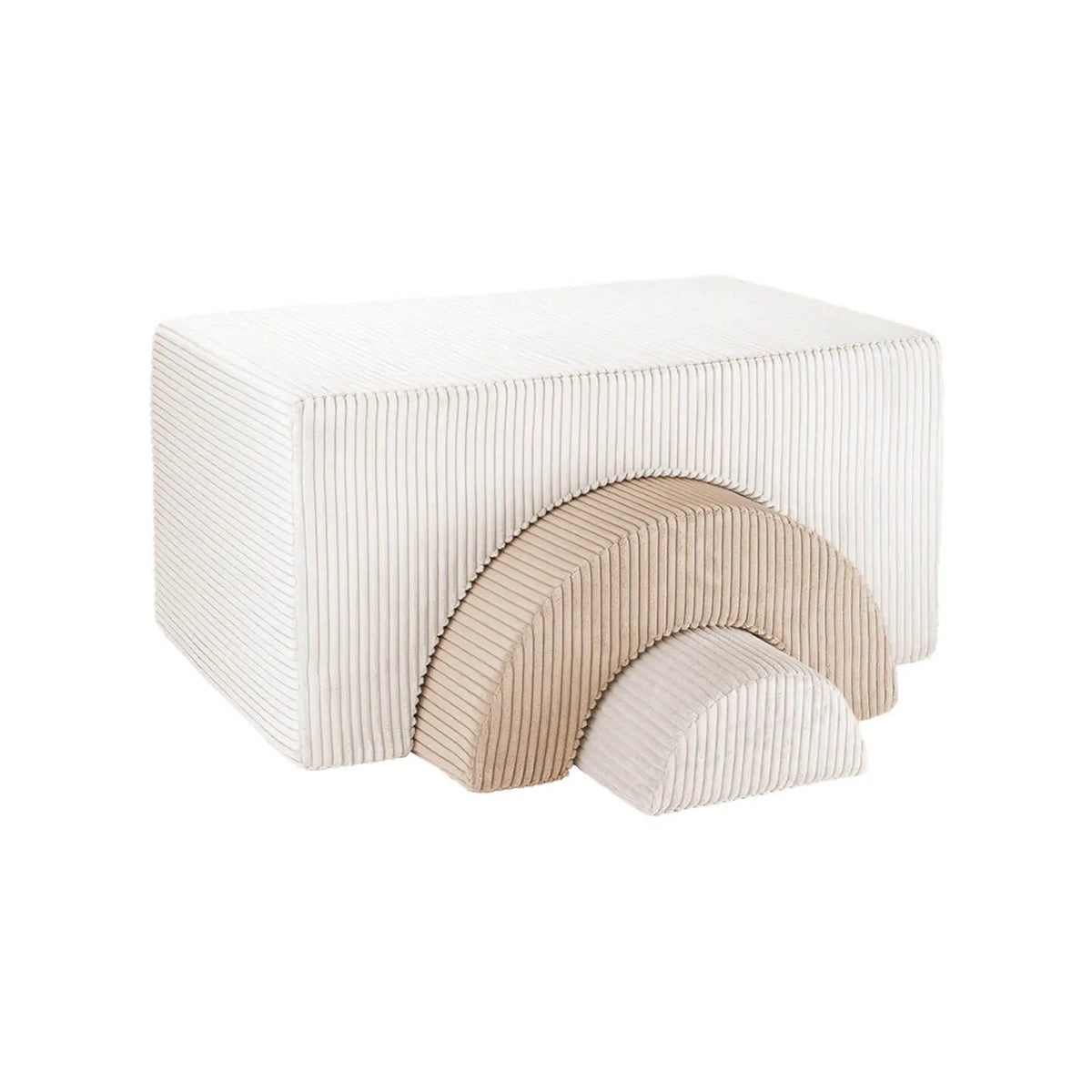 Corduroy Modular Play Sofa with Arch Blocks for Reading and Creative Play