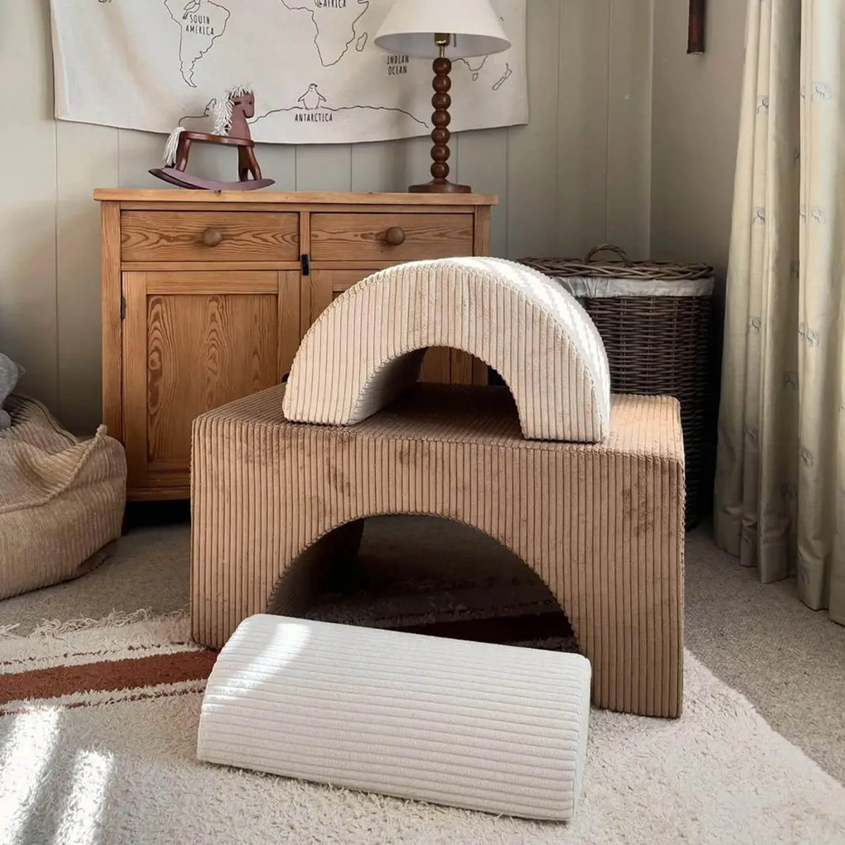 Corduroy Modular Play Sofa with Arch Blocks for Reading and Creative Play Main Product Image Main image