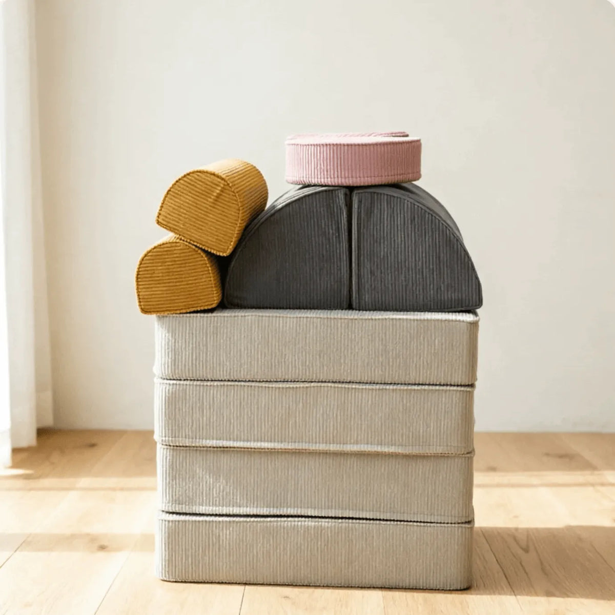 Corduroy Modular Play Sofa With Sculptural Blocks for Cozy Family Corners