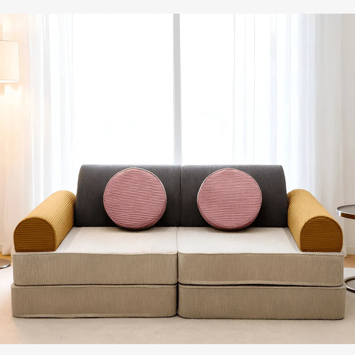 Corduroy Modular Play Sofa With Sculptural Blocks for Cozy Family Corners