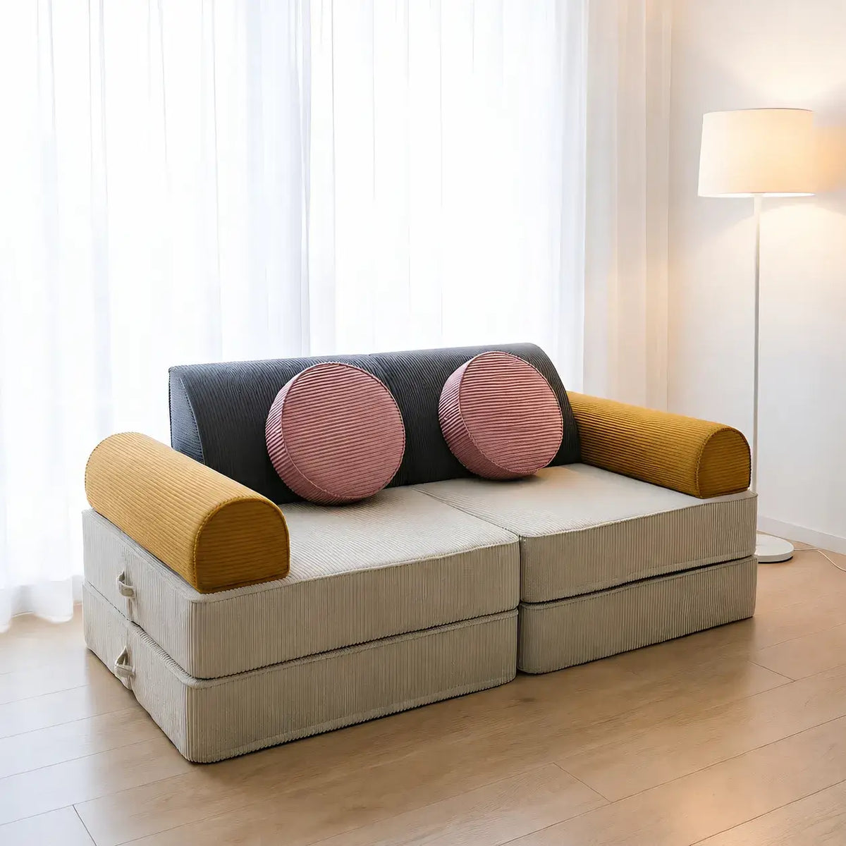 Corduroy Modular Play Sofa With Sculptural Blocks for Cozy Family Corners Main Product Image