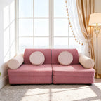 Corduroy Modular Play Sofa with Soft Rounded Blocks and Convertible Layouts Main Product Image