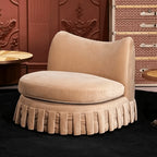 Cream Beige Ruffle Skirt Sofa Series with Curved Shelter Back