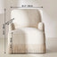 Cream Boucle Fringe Chair with Sculpted Arms for Boutique Corners Dimensions