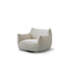 Cream Boucle Lounge Chair with 360° Swivel Design