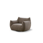 Cream Boucle Lounge Chair with 360° Swivel Design