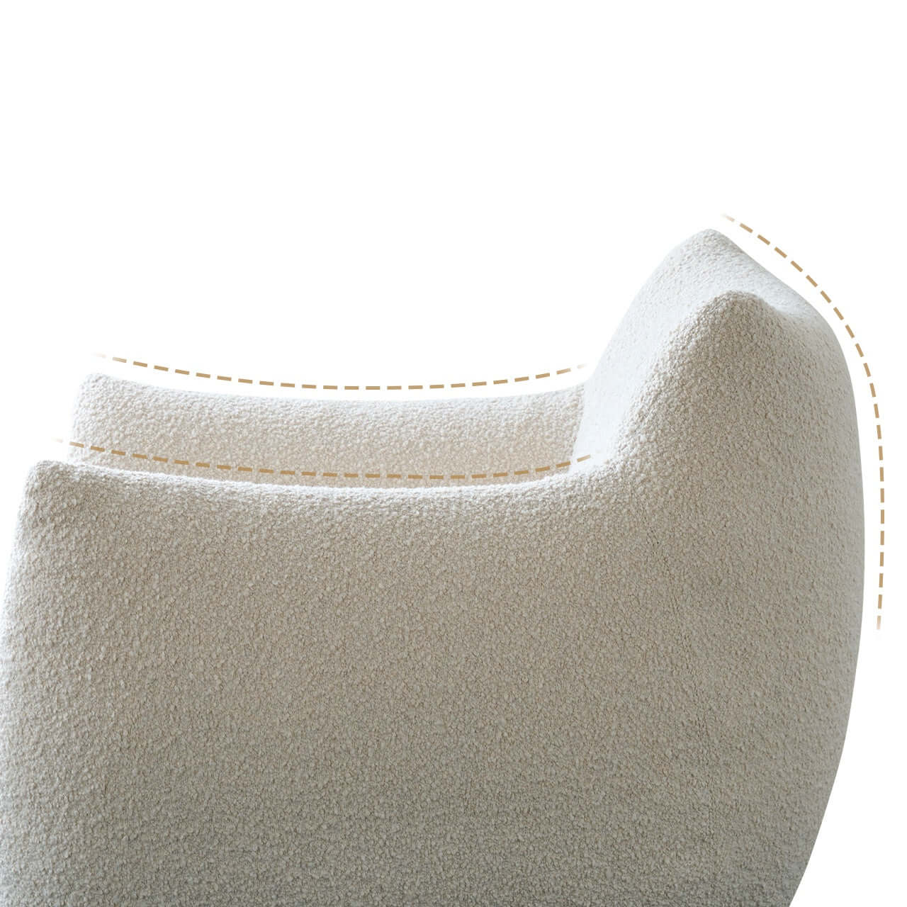 Cream Boucle Lounge Chair with 360° Swivel Design