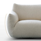 Cream Boucle Lounge Chair with 360° Swivel Design