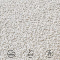 Cream Boucle Lounge Chair with 360° Swivel Design