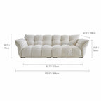 Cream Chenille Petal Sofa with Sculpted Back and Modular Lounge Forms