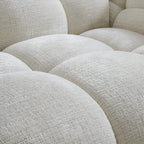 Cream Chenille Petal Sofa with Sculpted Back and Modular Lounge Forms