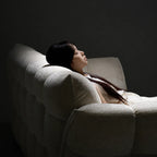 Cream Chenille Petal Sofa with Sculpted Back and Modular Lounge Forms