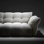 Cream Chenille Petal Sofa with Sculpted Back and Modular Lounge Forms