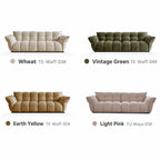 Cream Chenille Petal Sofa with Sculpted Back and Modular Lounge Forms
