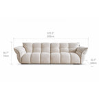 Cream Chenille Petal Sofa with Sculpted Back and Modular Lounge Forms Dimensions