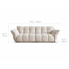 Cream Chenille Petal Sofa with Sculpted Back and Modular Lounge Forms Dimensions