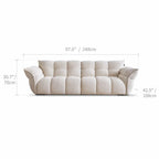 Cream Chenille Petal Sofa with Sculpted Back and Modular Lounge Forms Dimensions