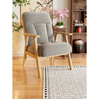 Cream Chenille Pregnancy Office Chair With Adjustable Recline and Ottoman